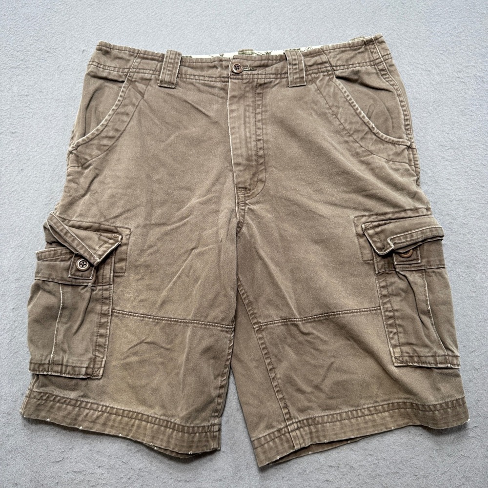 Cherokee Cargo Shorts Men's 34 Brown Loose Fit Cotton Utility Hunting Outdoor